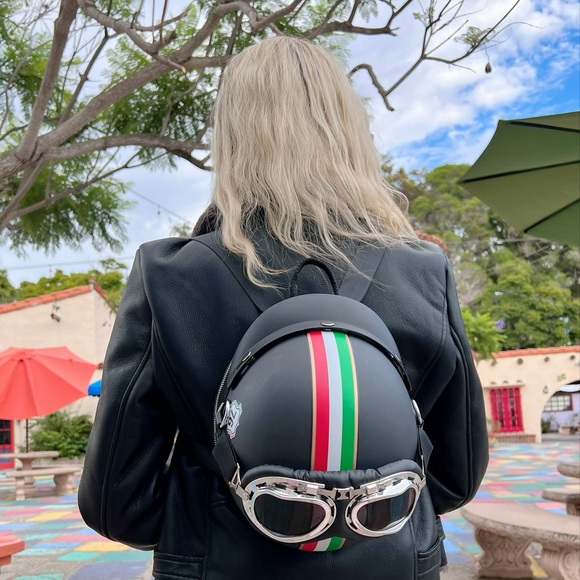 Italian Italy Imola Motorcycle Racing 76 Helmet Backpack Crossbody Shoulder Bag - Picture 5 of 16